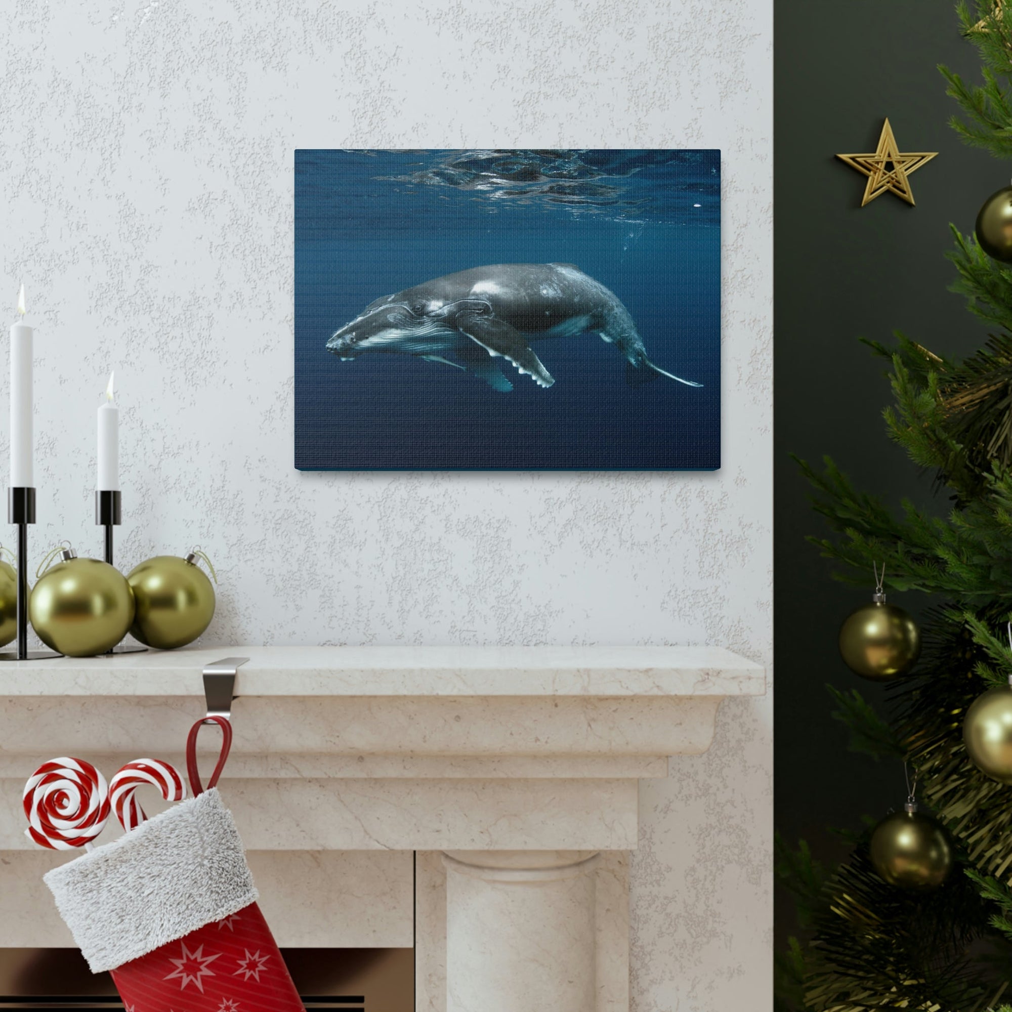 Scripture Walls Majestic Whale Art Majestic Whale Print Animal Wall Art Wildlife Canvas Prints Wall Art Ready to Hang Unframed-Express Your Love Gifts