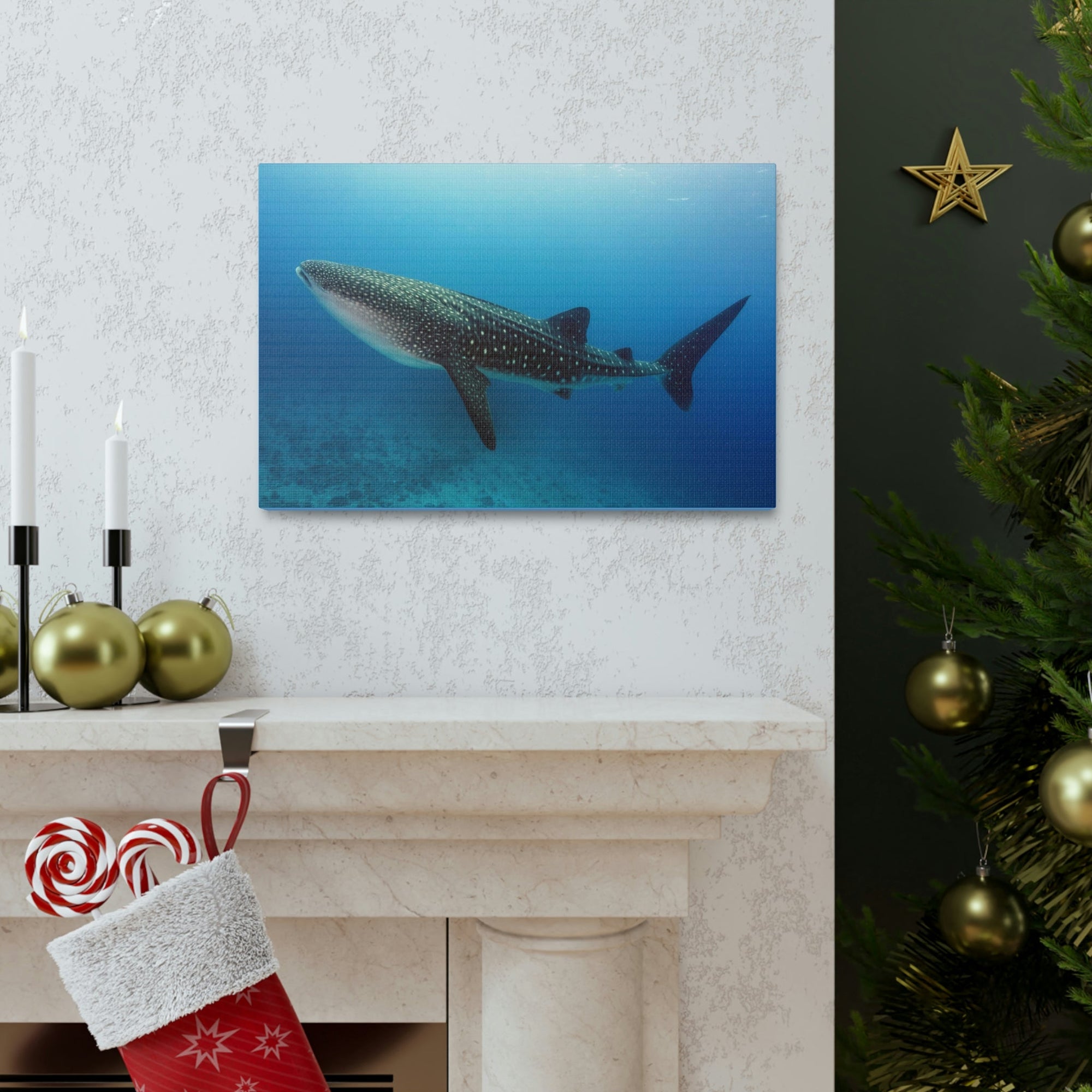 Scripture Walls Majestic Whale Shark Art Majestic Whale Shark Print Animal Wall Art Wildlife Canvas Prints Wall Art Ready to Hang Unframed-Express Your Love Gifts