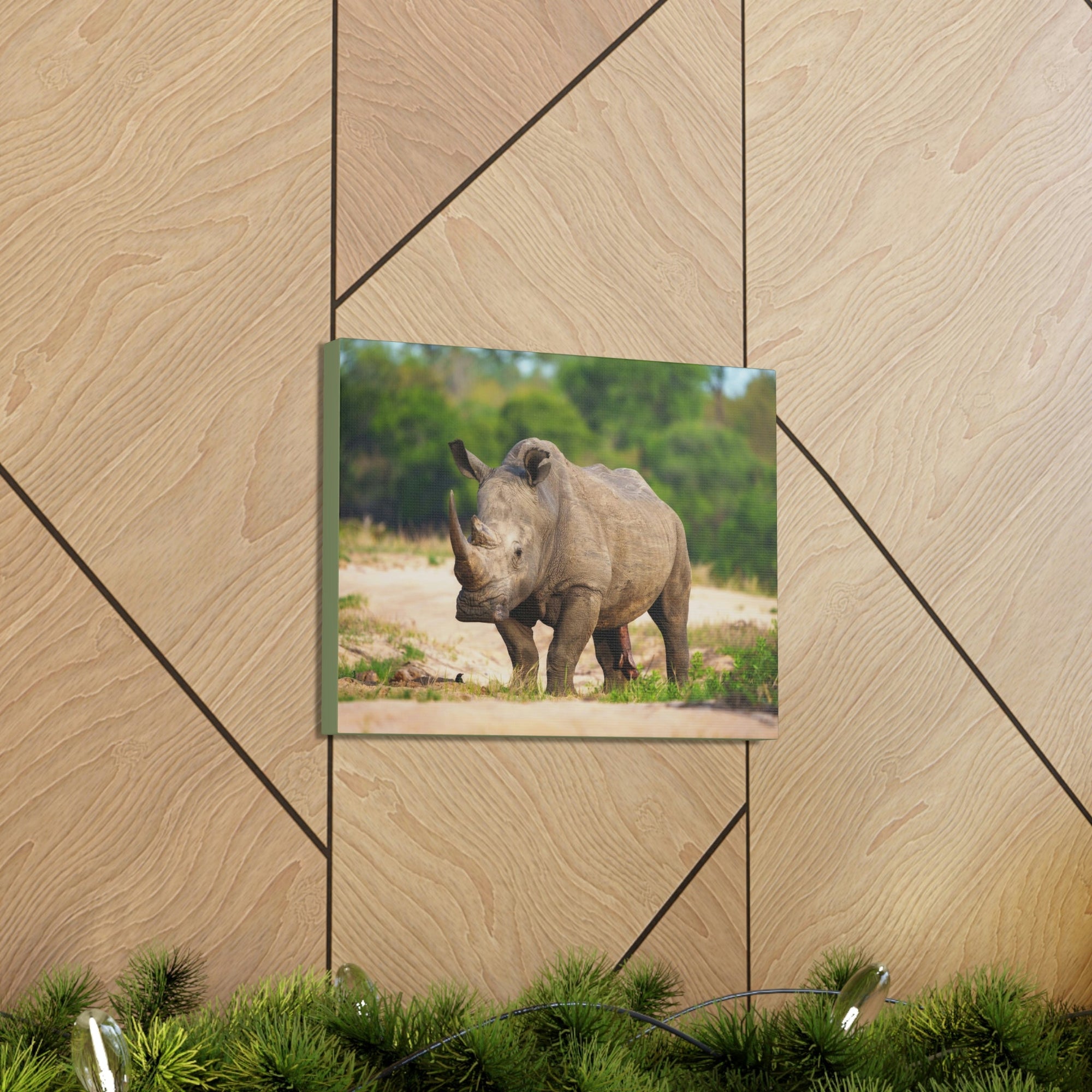 Scripture Walls Majestic White Rhino Art Majestic White Rhino Print Animal Wall Art Wildlife Canvas Prints Wall Art Ready to Hang Unframed-Express Your Love Gifts