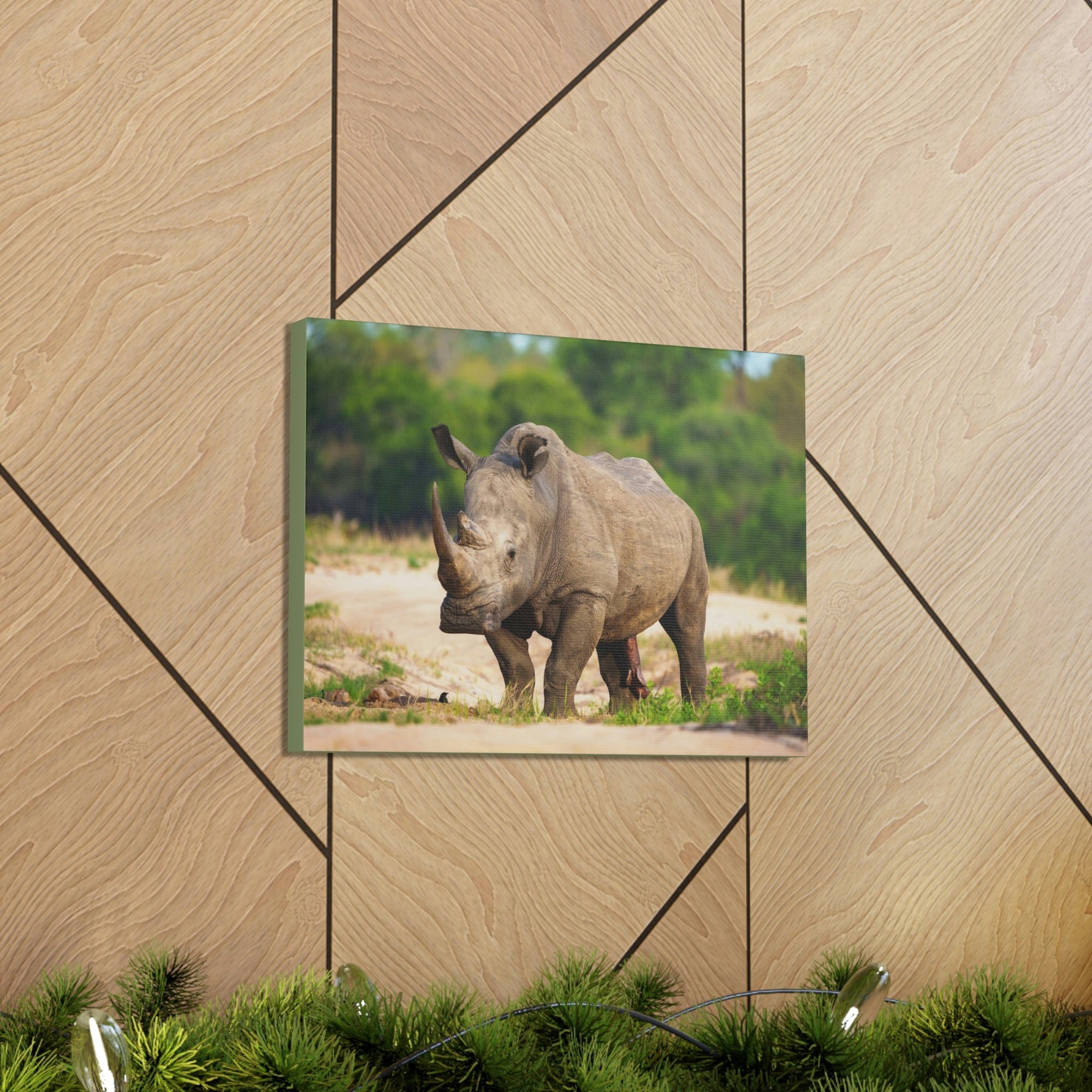 Scripture Walls Majestic White Rhino Art Majestic White Rhino Print Animal Wall Art Wildlife Canvas Prints Wall Art Ready to Hang Unframed-Express Your Love Gifts