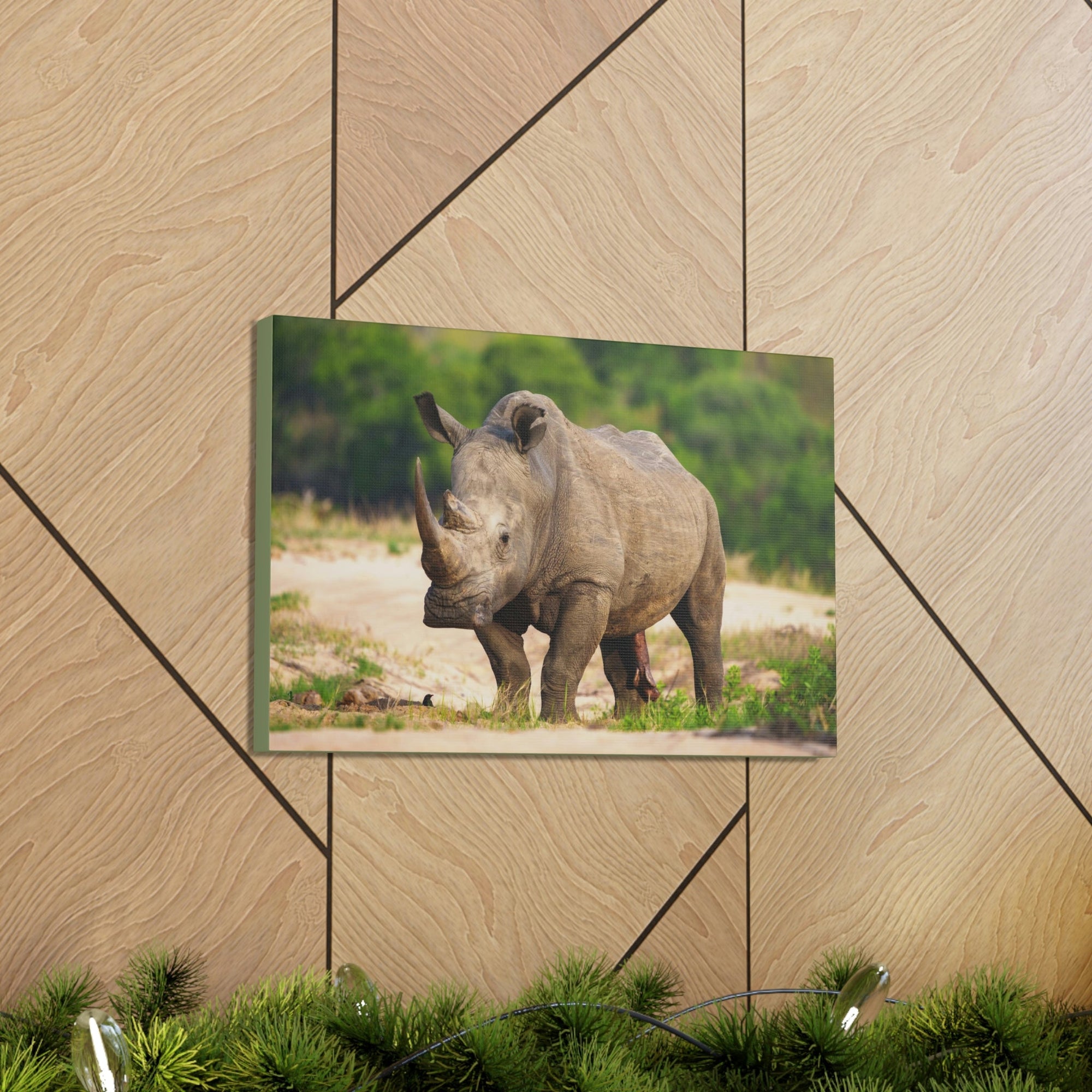 Scripture Walls Majestic White Rhino Art Majestic White Rhino Print Animal Wall Art Wildlife Canvas Prints Wall Art Ready to Hang Unframed-Express Your Love Gifts