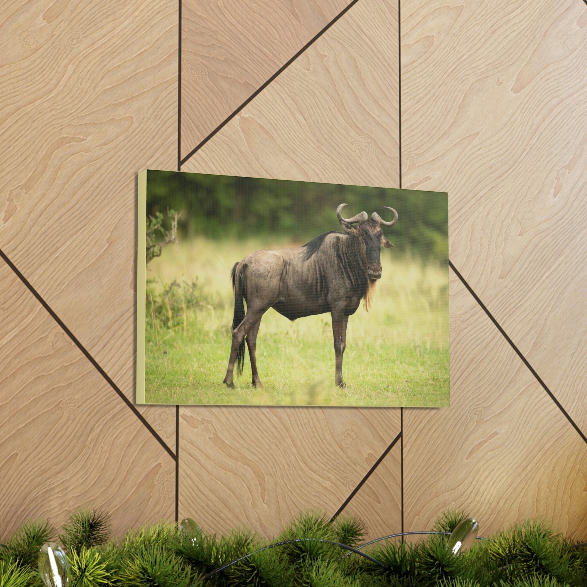 Scripture Walls Majestic Wildebeest Art Majestic Wildebeest Print Animal Wall Art Wildlife Canvas Prints Wall Art Ready to Hang Unframed-Express Your Love Gifts