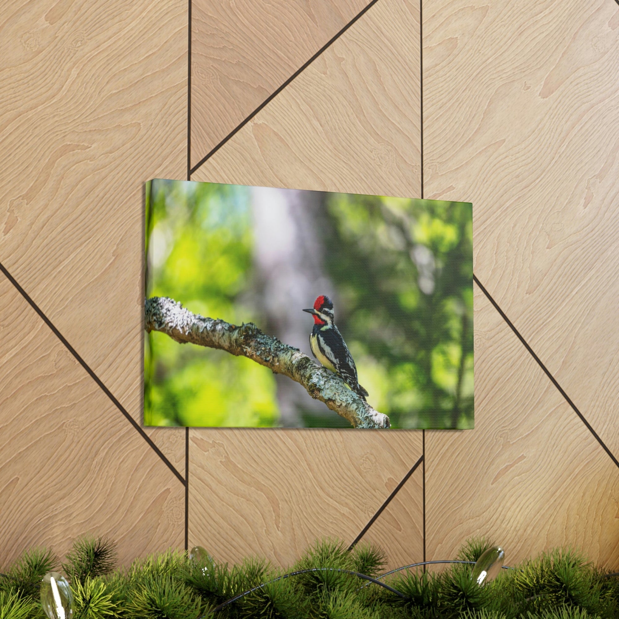 Scripture Walls Majestic Yellow Bellied Sapsucker on a Tree Branch Print Animal Wall Art Wildlife Canvas Prints Wall Art Ready to Hang Unframed-Express Your Love Gifts