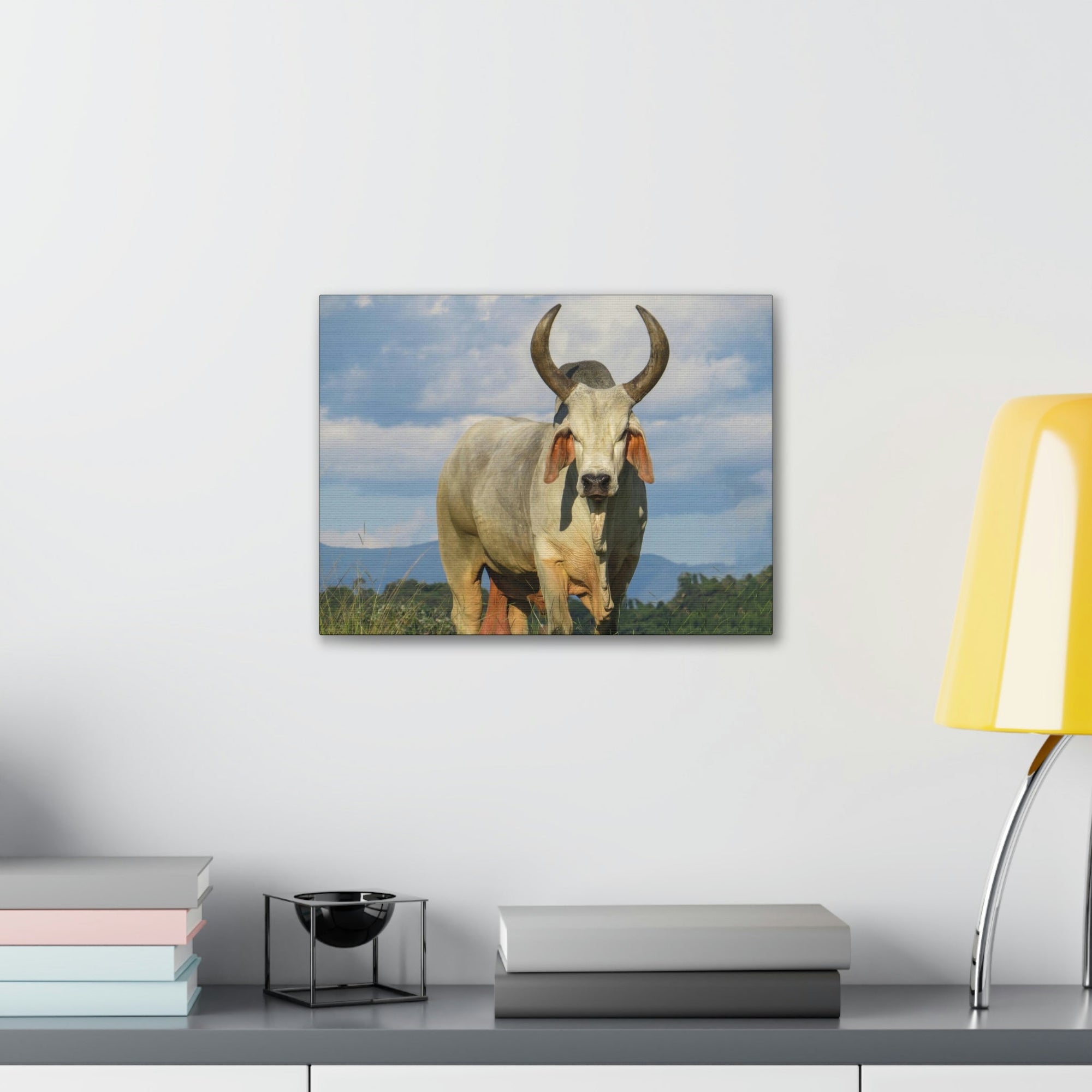 Scripture Walls Majestic Zebu Art Majestic Zebu Print Animal Wall Art Wildlife Canvas Prints Wall Art Ready to Hang Unframed-Express Your Love Gifts