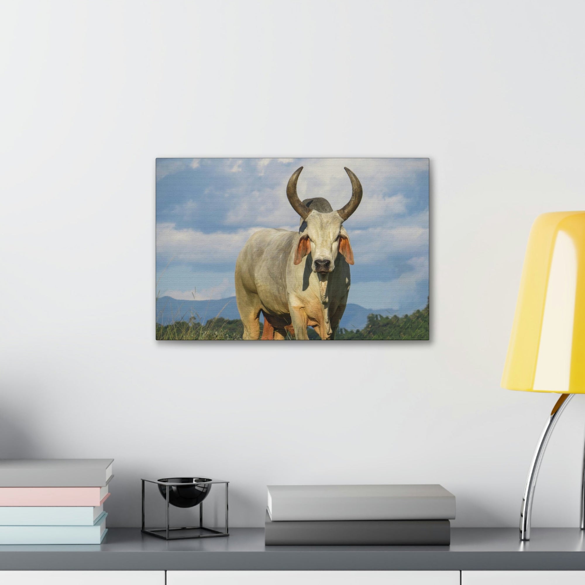 Scripture Walls Majestic Zebu Art Majestic Zebu Print Animal Wall Art Wildlife Canvas Prints Wall Art Ready to Hang Unframed-Express Your Love Gifts