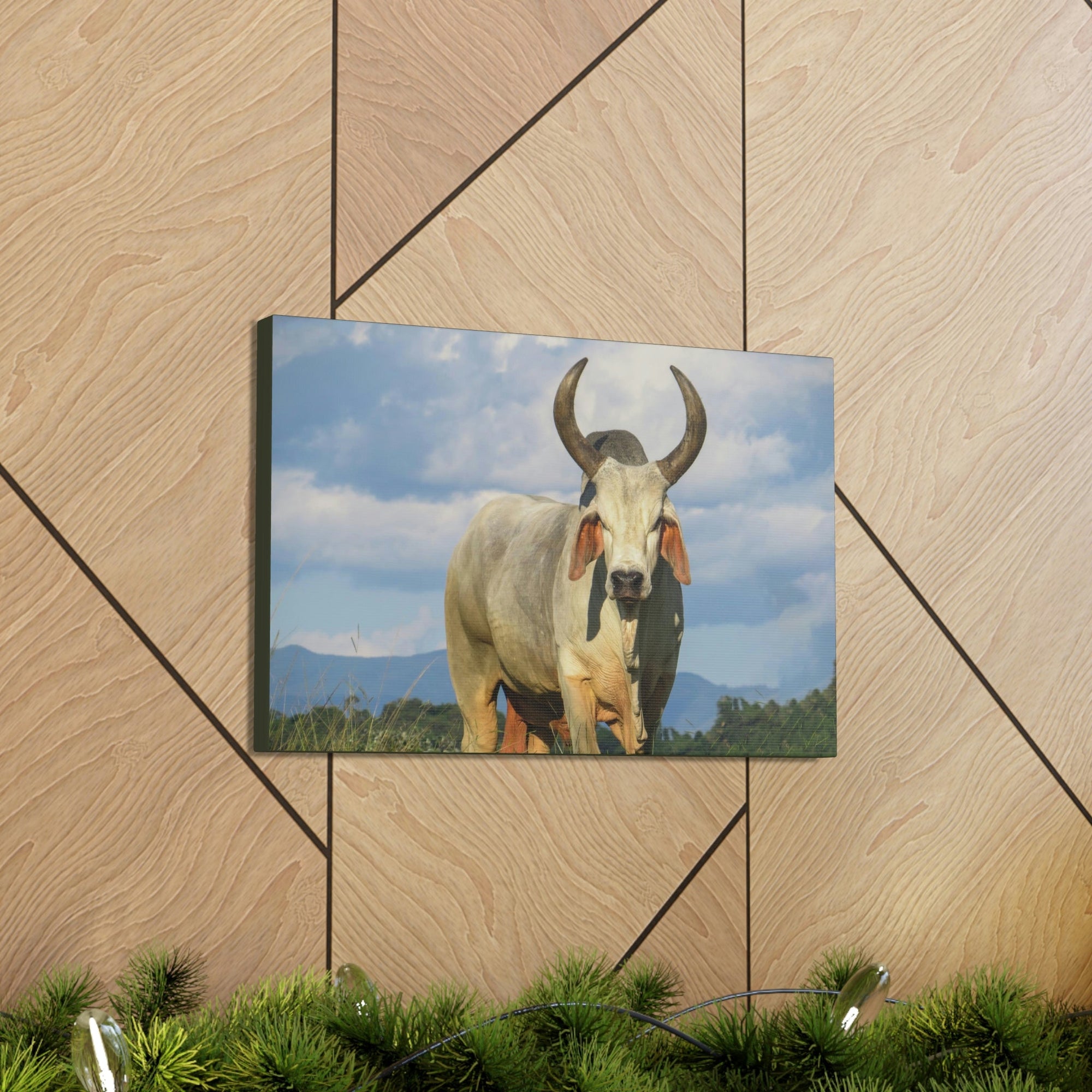 Scripture Walls Majestic Zebu Art Majestic Zebu Print Animal Wall Art Wildlife Canvas Prints Wall Art Ready to Hang Unframed-Express Your Love Gifts