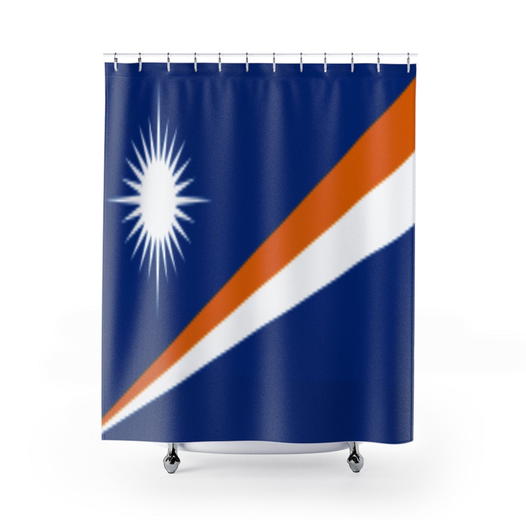 Marshall Islands Flag Stylish Design 71&quot; x 74&quot; Elegant Waterproof Shower Curtain for a Spa-like Bathroom Paradise Exceptional Craftsmanship-Express Your Love Gifts