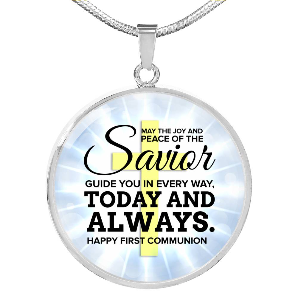 May The Joy Circle Necklace Stainless Steel or 18k Gold 18-22"-Express Your Love Gifts