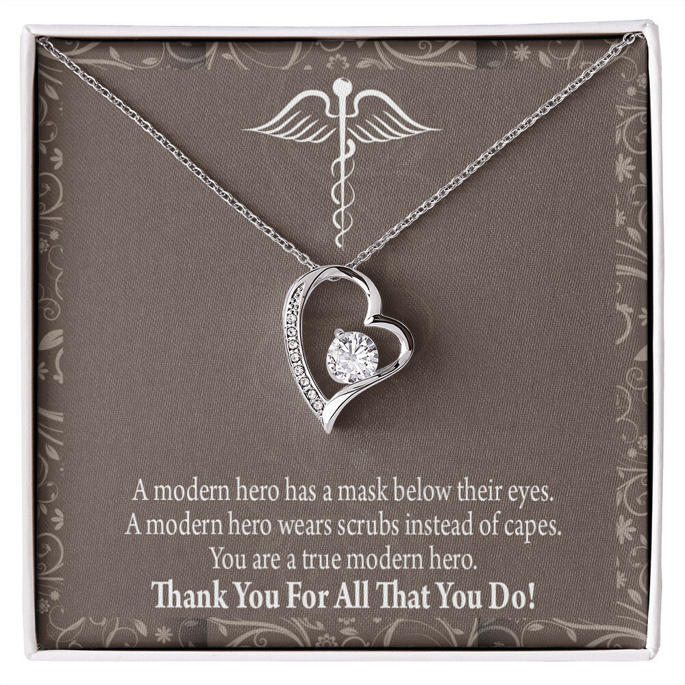 Medical Hero Appreciation Healthcare Medical Worker Nurse Appreciation Gift Forever Necklace w Message Card-Express Your Love Gifts