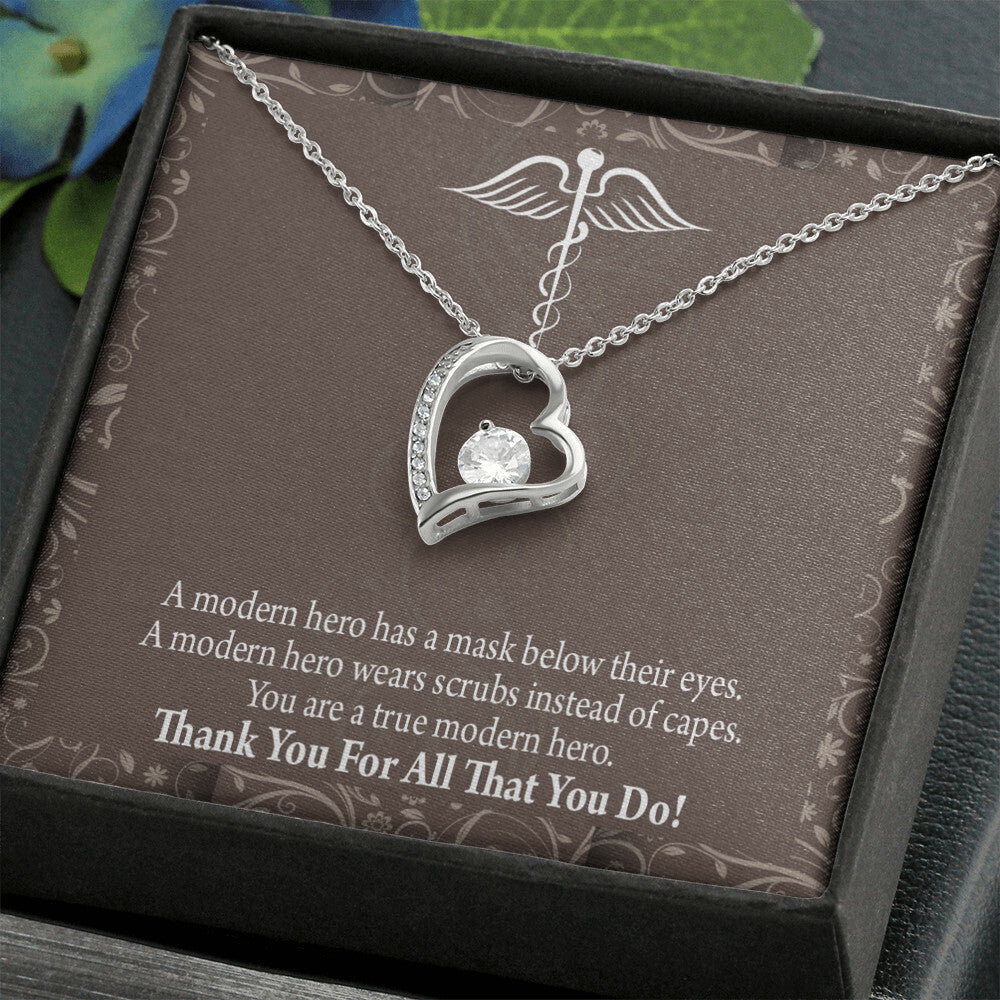Medical Hero Appreciation Healthcare Medical Worker Nurse Appreciation Gift Forever Necklace w Message Card-Express Your Love Gifts