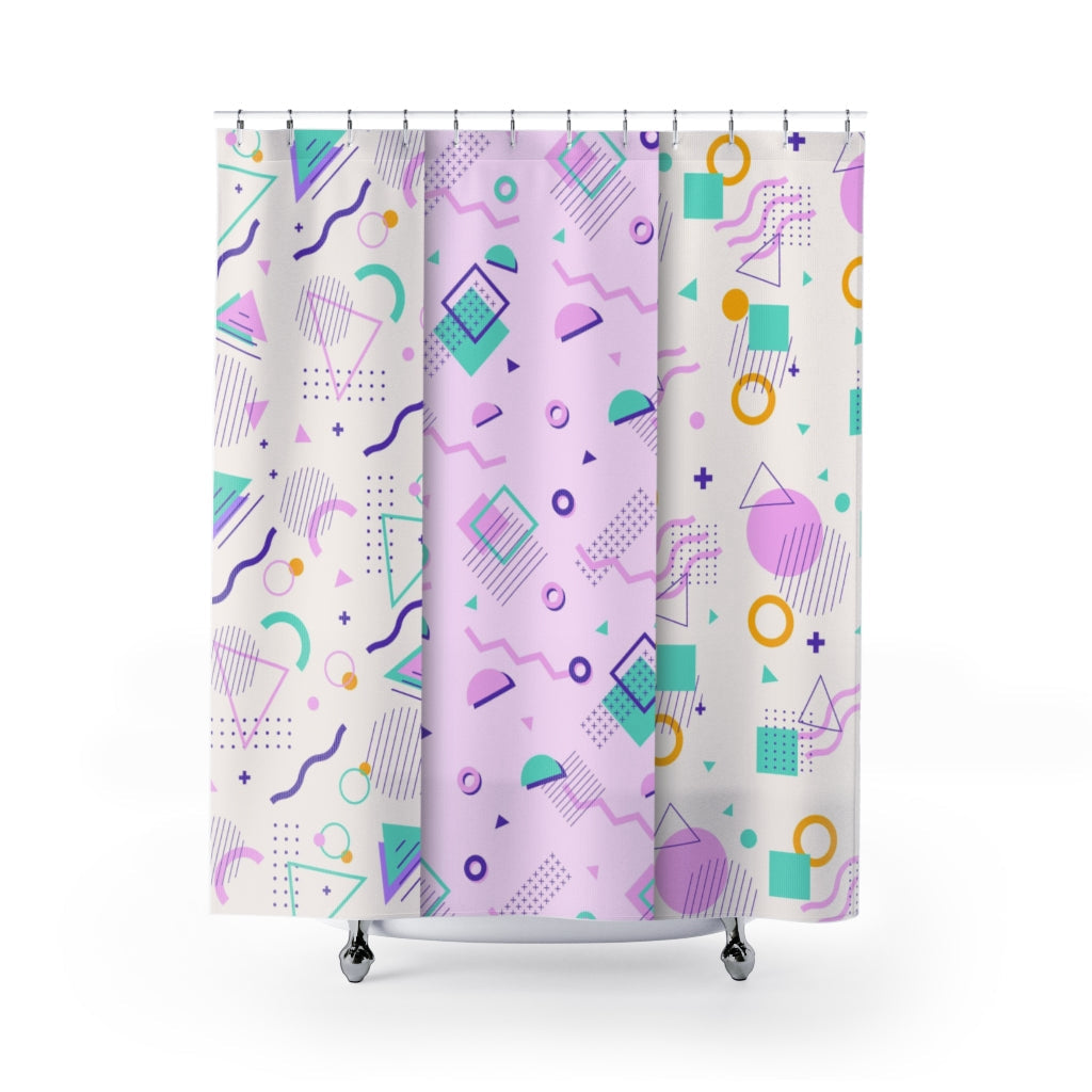 Memphis Pattern Collection Stylish Design 71&quot; x 74&quot; Elegant Waterproof Shower Curtain for a Spa-like Bathroom Paradise Exceptional Craftsmanship-Express Your Love Gifts