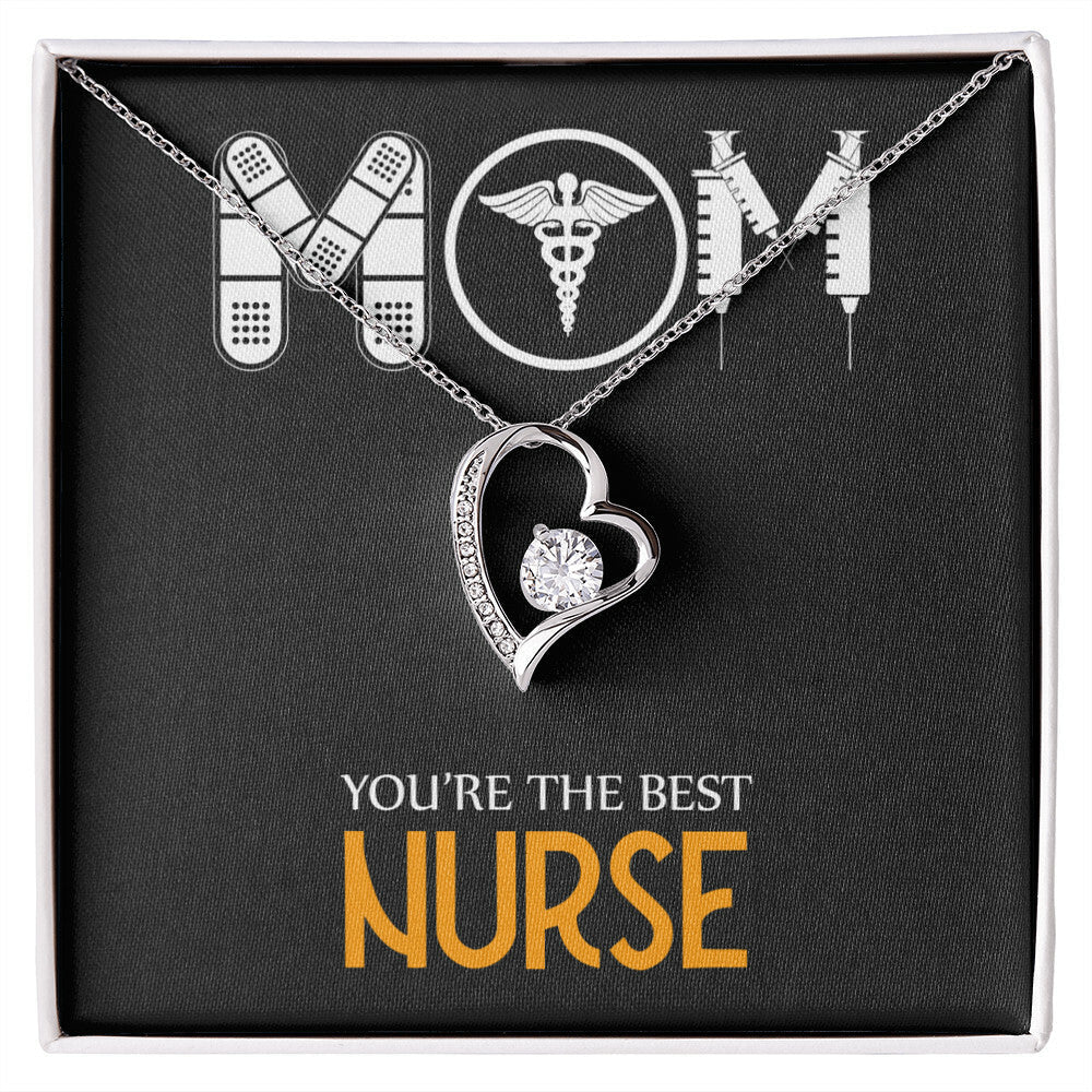 Mom Nurse Healthcare Medical Worker Nurse Appreciation Gift Forever Necklace w Message Card-Express Your Love Gifts