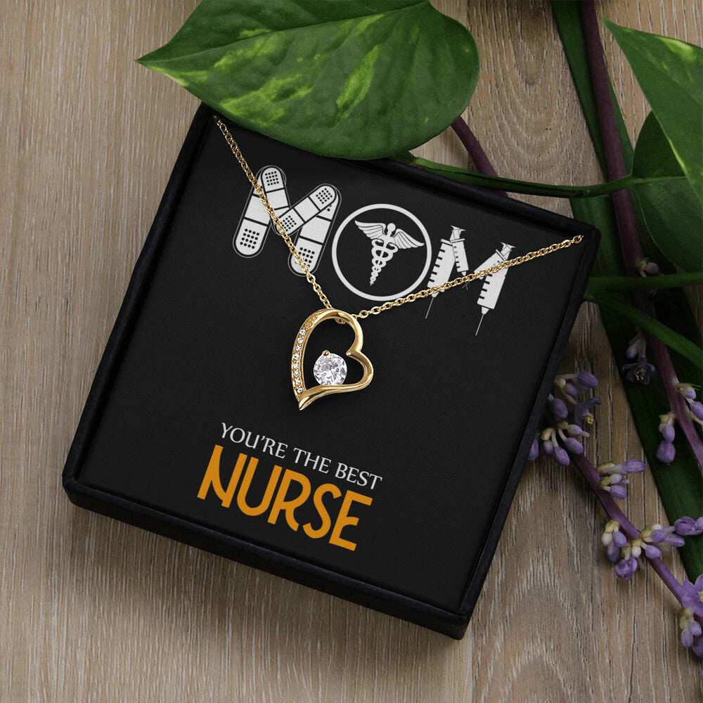 Mom Nurse Healthcare Medical Worker Nurse Appreciation Gift Forever Necklace w Message Card-Express Your Love Gifts