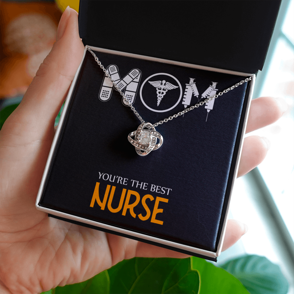 Mom Nurse Healthcare Medical Worker Nurse Appreciation Gift Infinity Knot Necklace Message Card-Express Your Love Gifts