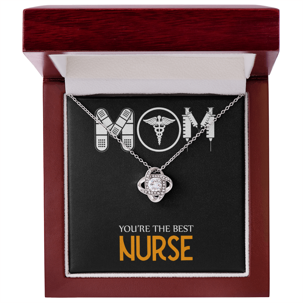 Mom Nurse Healthcare Medical Worker Nurse Appreciation Gift Infinity Knot Necklace Message Card-Express Your Love Gifts