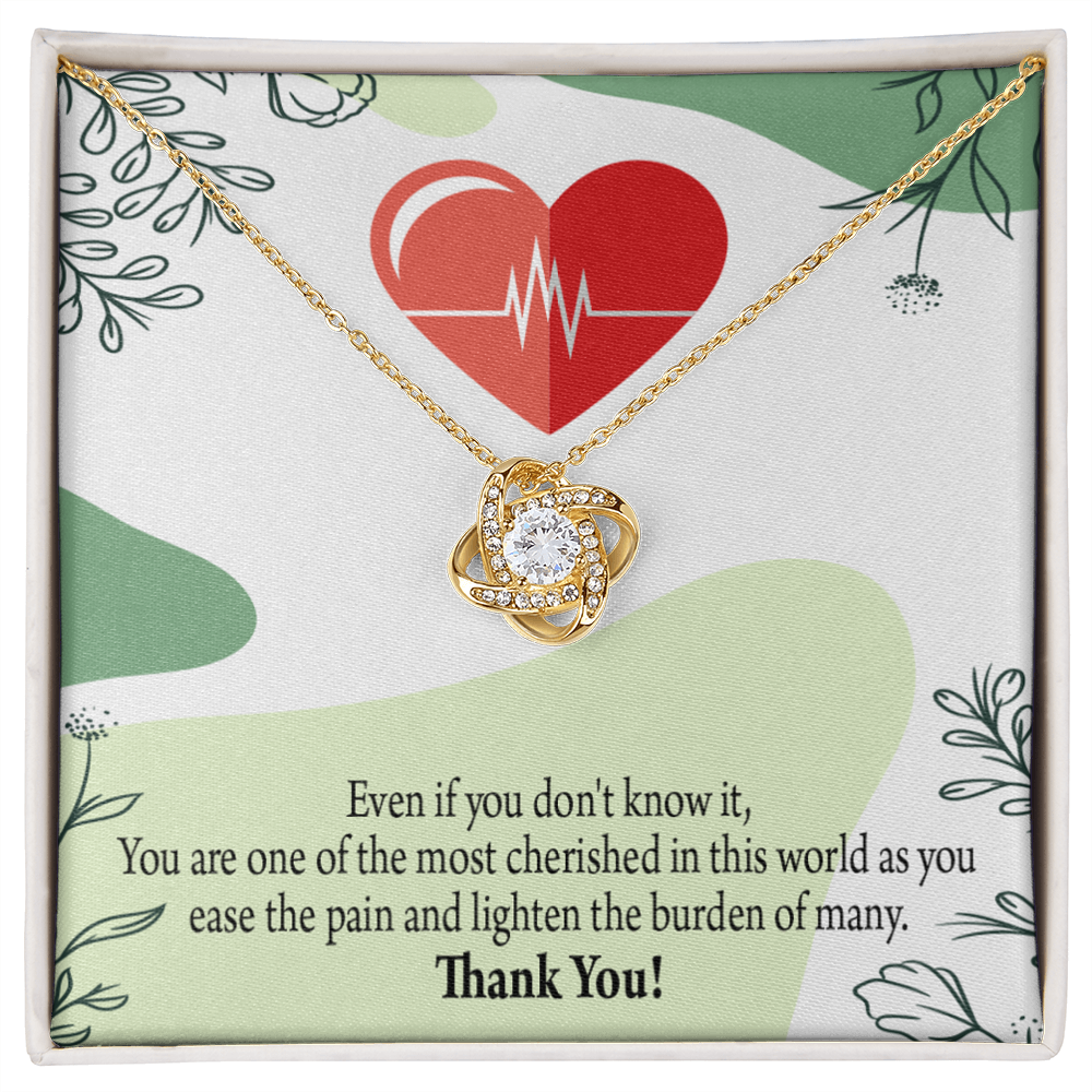 Most Cherished Healthcare Medical Worker Nurse Appreciation Gift Necklace Medical Infinity Knot Necklace Message Card-Express Your Love Gifts