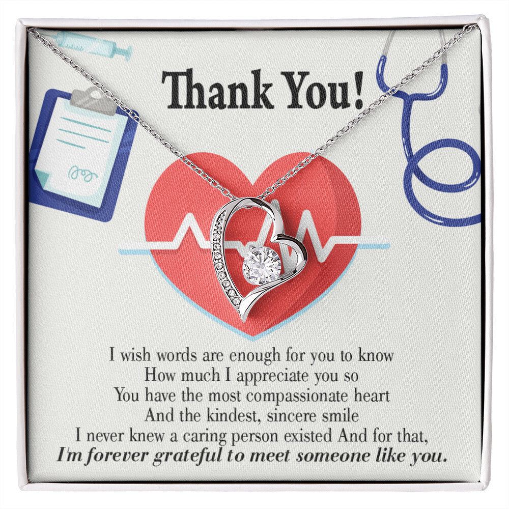Most Compassionate Healthcare Medical Worker Nurse Appreciation Gift Forever Necklace w Message Card-Express Your Love Gifts