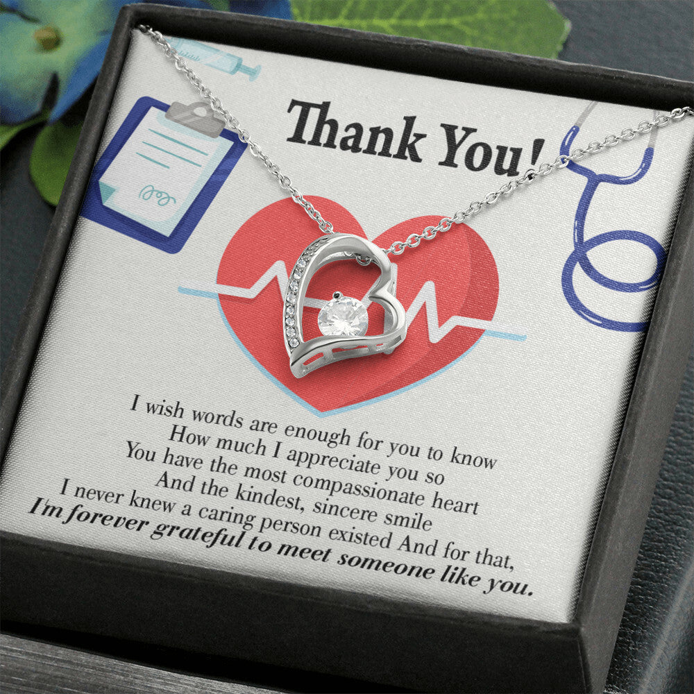 Most Compassionate Healthcare Medical Worker Nurse Appreciation Gift Forever Necklace w Message Card-Express Your Love Gifts