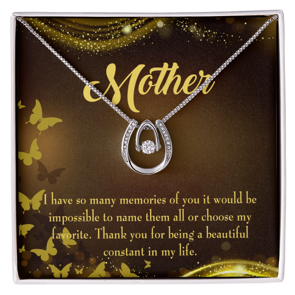 Mother a Beautiful Constant Lucky Horseshoe Necklace Message Card 14k w CZ Crystals-Express Your Love Gifts