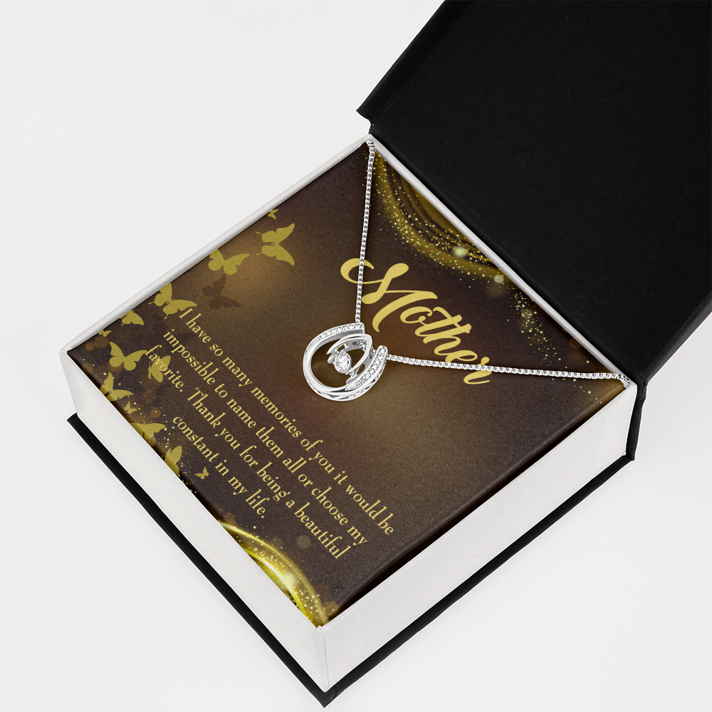 Mother a Beautiful Constant Lucky Horseshoe Necklace Message Card 14k w CZ Crystals-Express Your Love Gifts