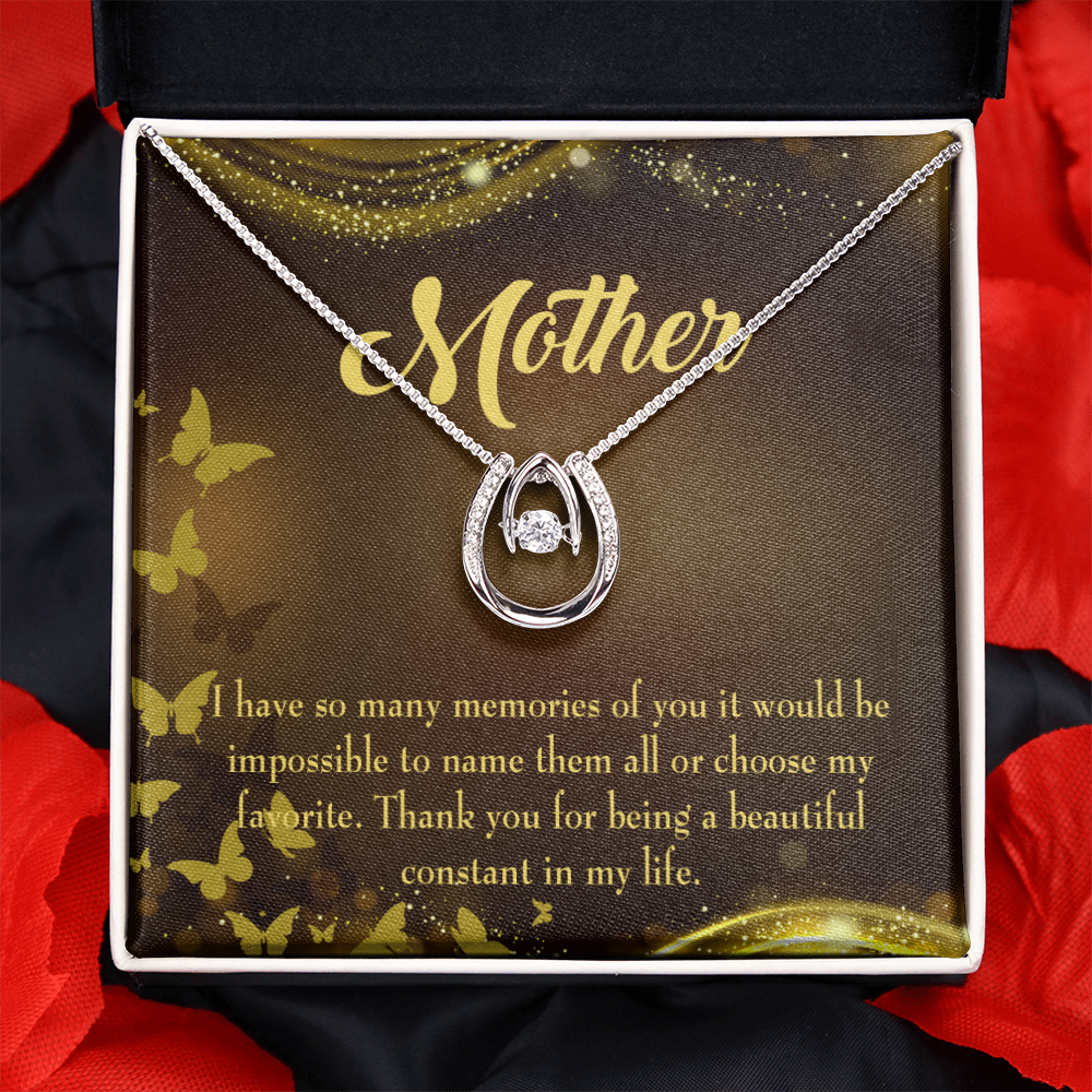 Mother a Beautiful Constant Lucky Horseshoe Necklace Message Card 14k w CZ Crystals-Express Your Love Gifts