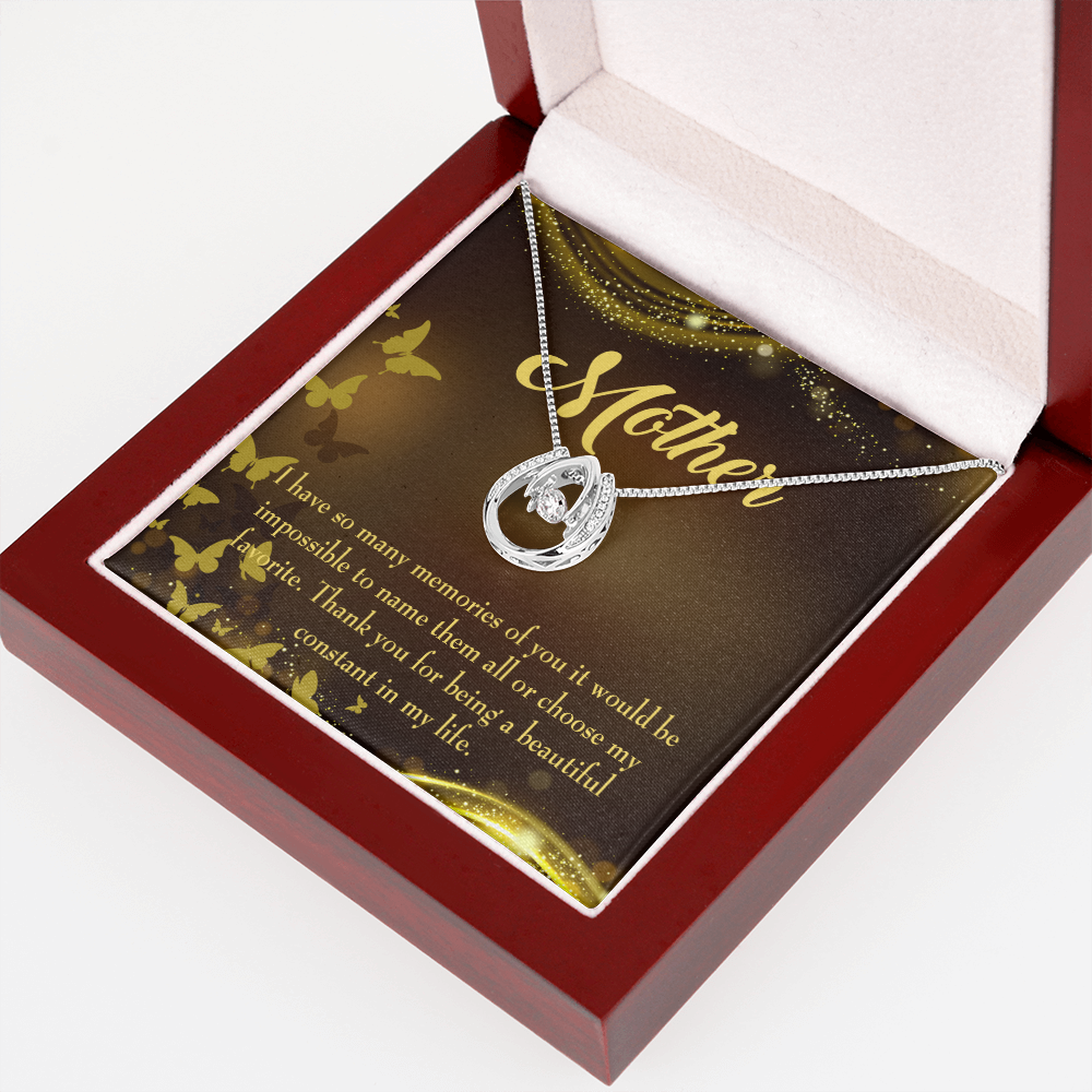 Mother a Beautiful Constant Lucky Horseshoe Necklace Message Card 14k w CZ Crystals-Express Your Love Gifts