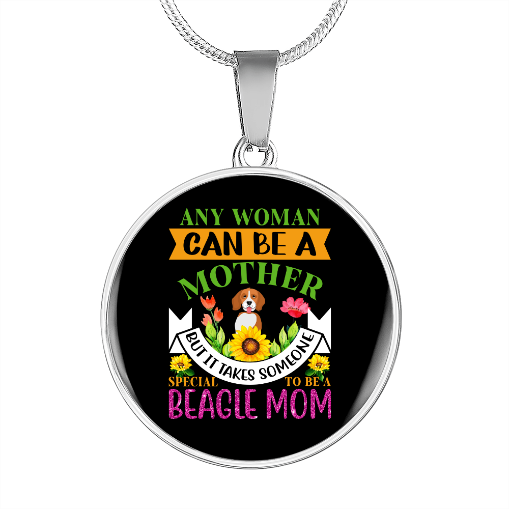 Mother Beagle Mom Circle Necklace Stainless Steel or 18k Gold 18-22"-Express Your Love Gifts