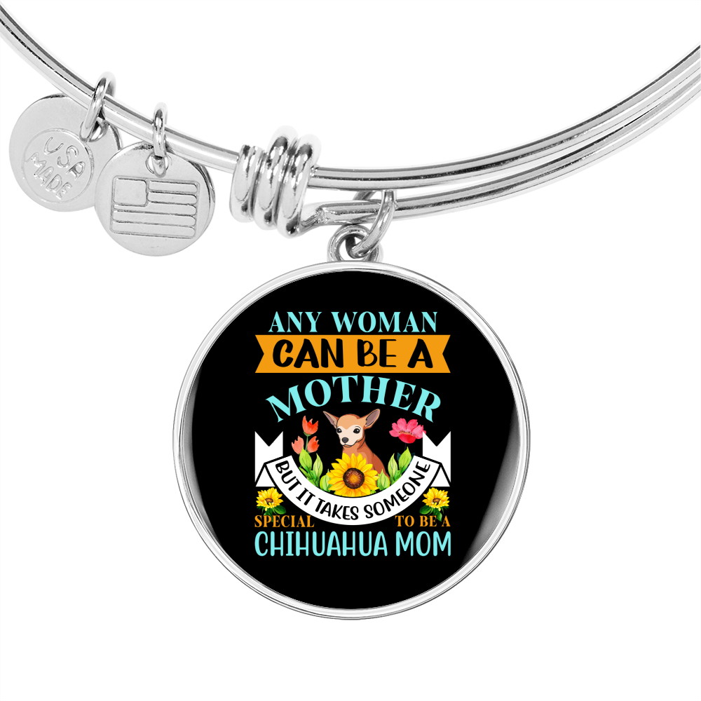 Mother Chihuahua Mom Bracelet Stainless Steel or 18k Gold Circle Bangle-Express Your Love Gifts