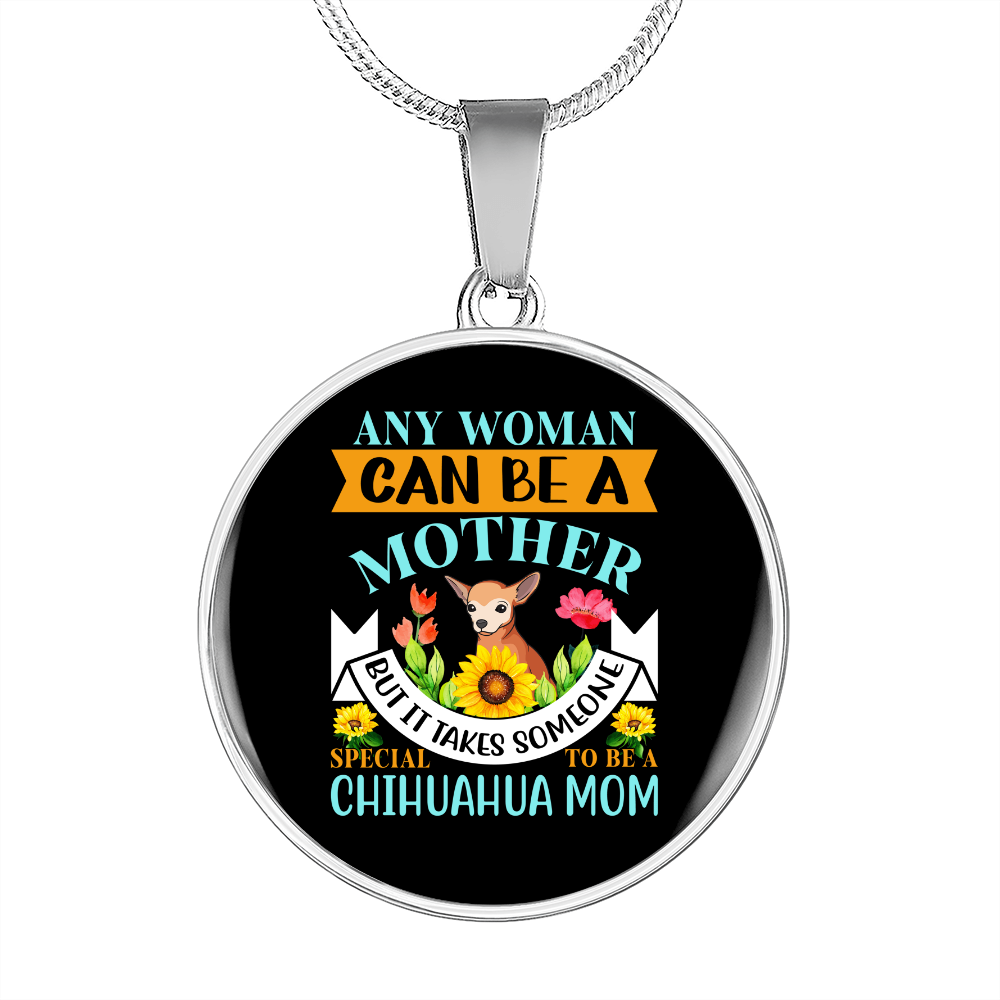 Mother Chihuahua Mom Circle Necklace Stainless Steel or 18k Gold 18-22"-Express Your Love Gifts