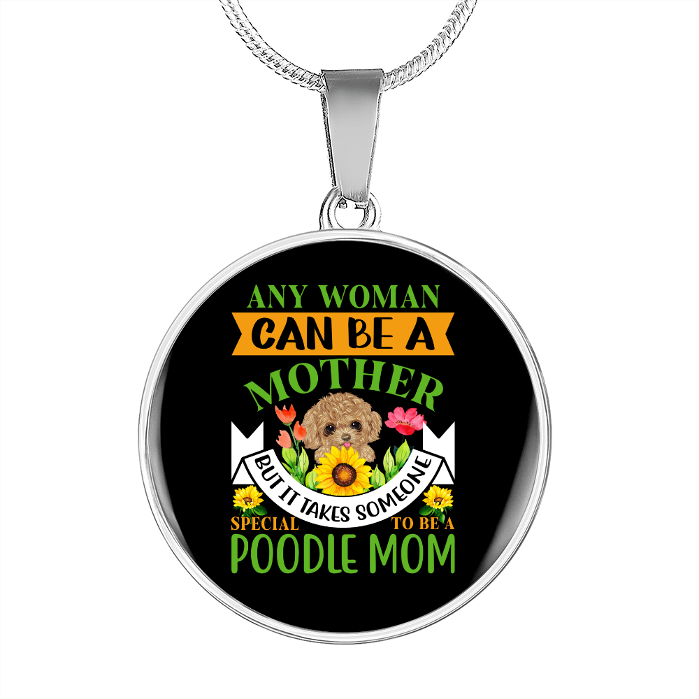 Mother Poodle Mom Circle Necklace Stainless Steel or 18k Gold 18-22"-Express Your Love Gifts