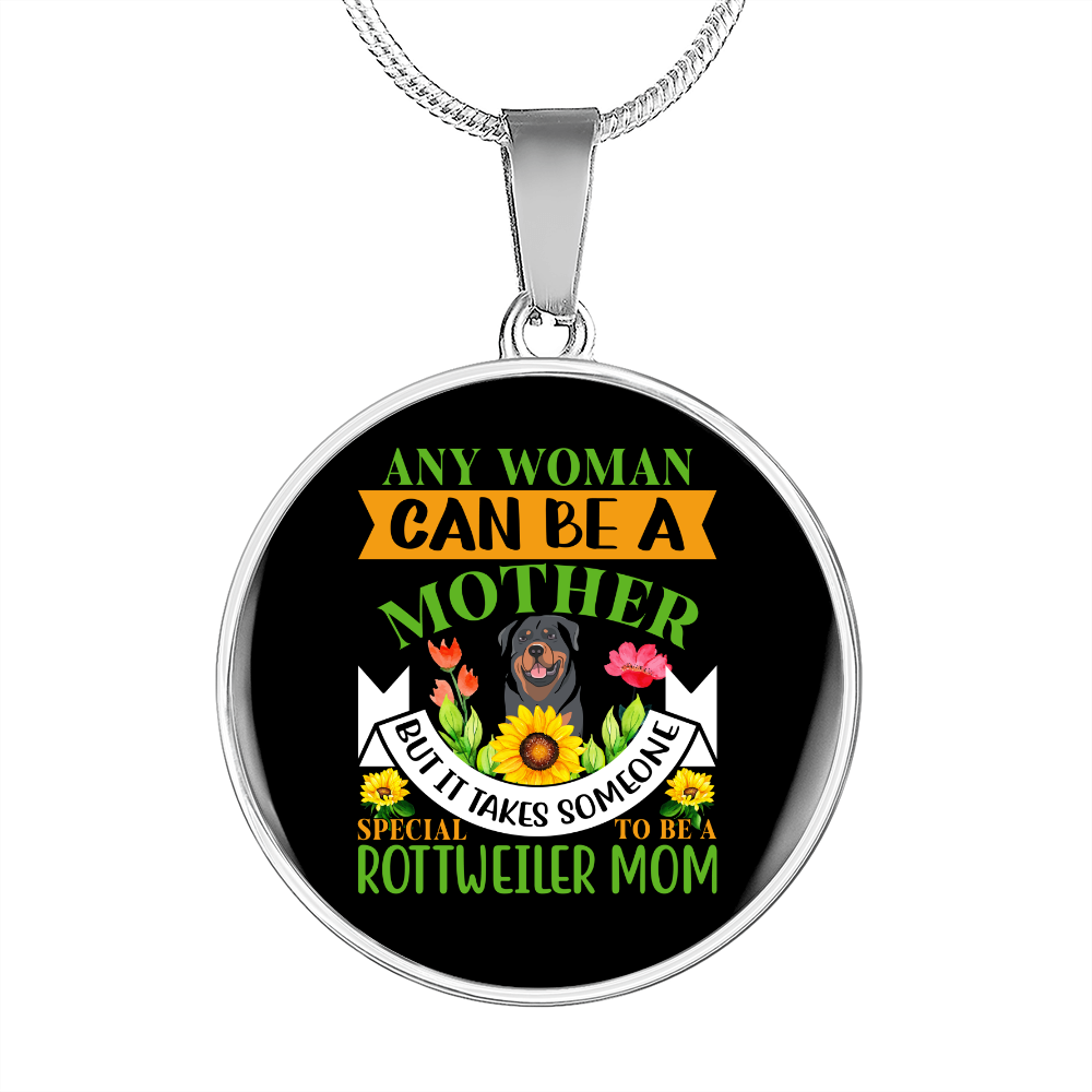 Mother Rottweller Mom Circle Necklace Stainless Steel or 18k Gold 18-22"-Express Your Love Gifts