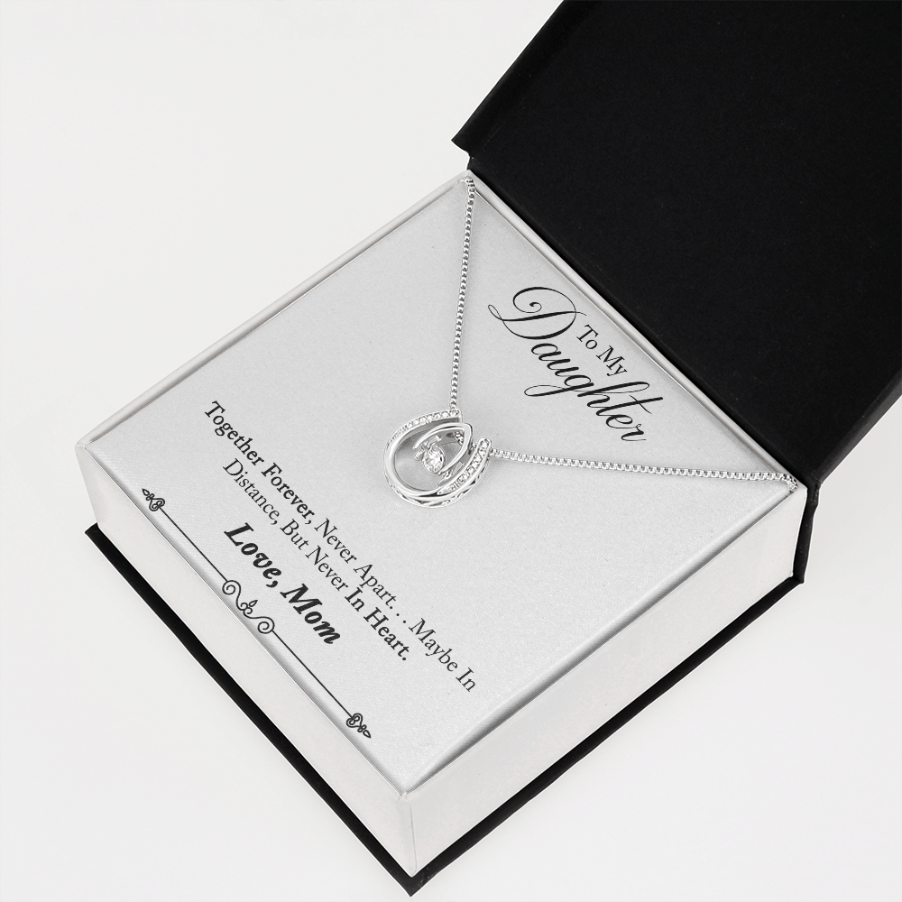 Mother to daughter final first text Lucky Horseshoe Necklace Message Card 14k w CZ Crystals-Express Your Love Gifts