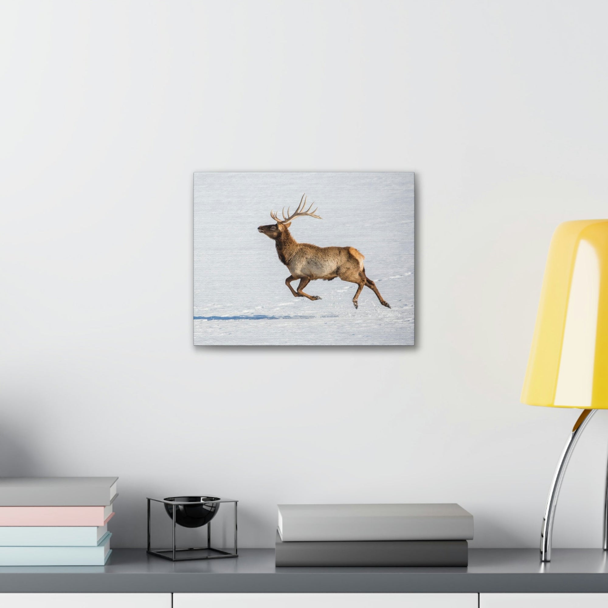 Scripture Walls Mountain Raindeer on a Hunt on the Snow Print Animal Wall Art Wildlife Canvas Prints Wall Art Ready to Hang Unframed-Express Your Love Gifts