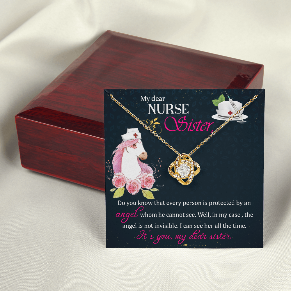 My Dear Nurse Sister Healthcare Medical Worker Nurse Appreciation Gift Infinity Knot Necklace Message Card-Express Your Love Gifts