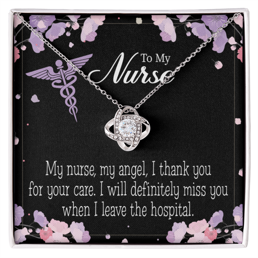 My Nurse My Angel Healthcare Medical Worker Nurse Appreciation Gift Infinity Knot Necklace Message Card-Express Your Love Gifts