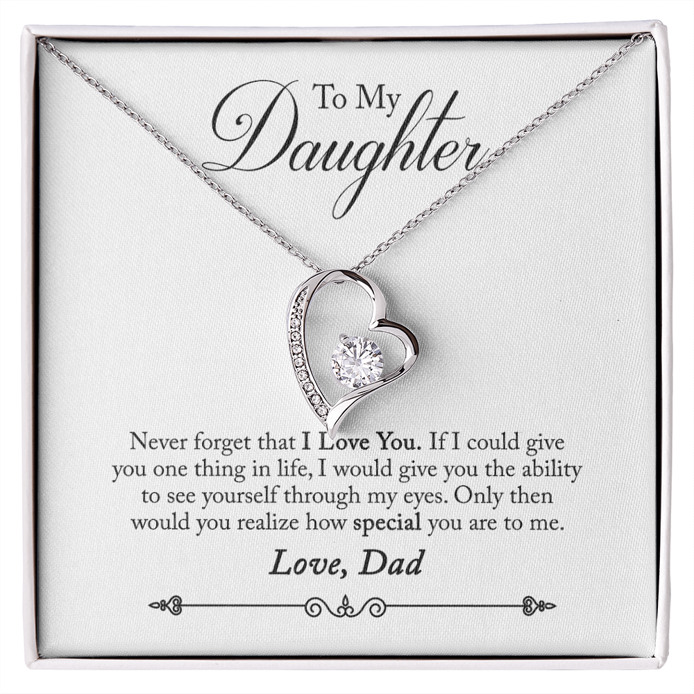 Never Forget That I Love You From Dad Forever Necklace w Message Card-Express Your Love Gifts