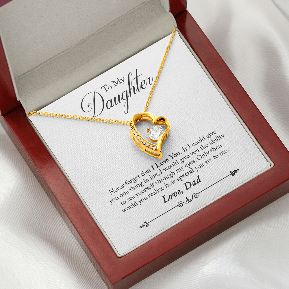 Never Forget That I Love You From Dad Forever Necklace w Message Card-Express Your Love Gifts