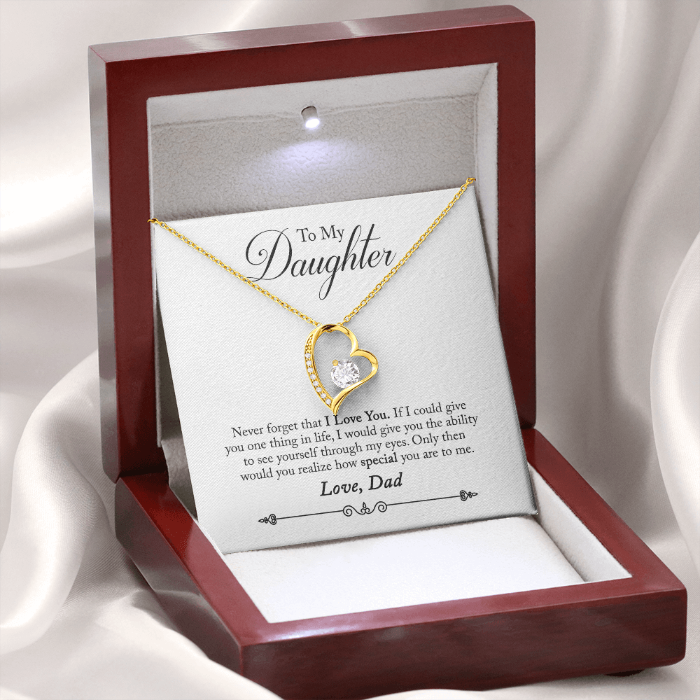 Never Forget That I Love You From Dad Forever Necklace w Message Card-Express Your Love Gifts