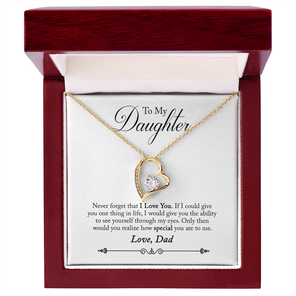 Never Forget That I Love You From Dad Forever Necklace w Message Card-Express Your Love Gifts