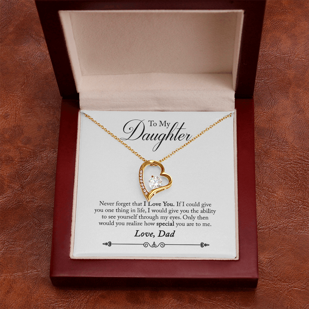 Never Forget That I Love You From Dad Forever Necklace w Message Card-Express Your Love Gifts