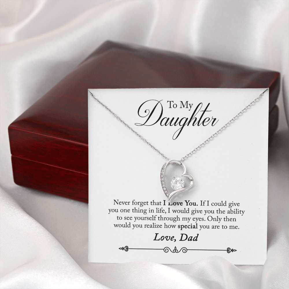 Never Forget That I Love You From Dad Forever Necklace w Message Card-Express Your Love Gifts