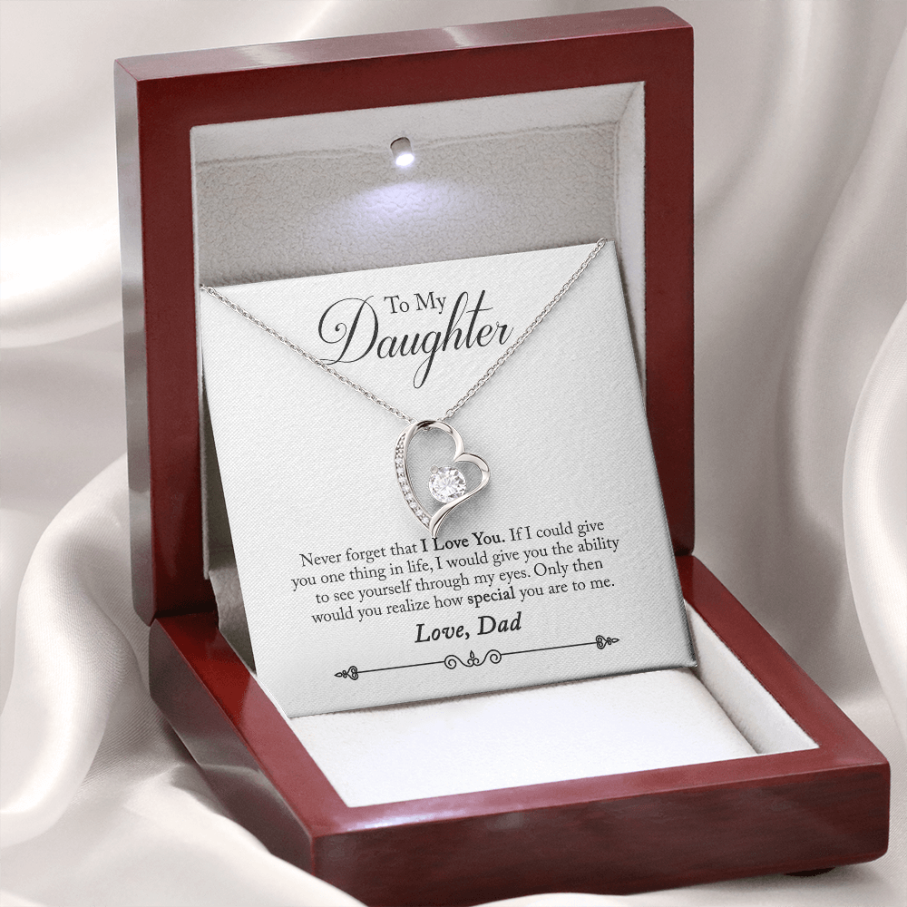 Never Forget That I Love You From Dad Forever Necklace w Message Card-Express Your Love Gifts