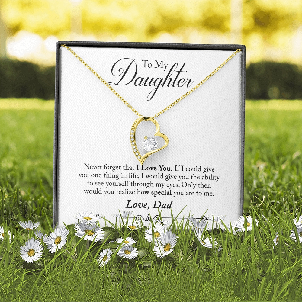 Never Forget That I Love You From Dad Forever Necklace w Message Card-Express Your Love Gifts