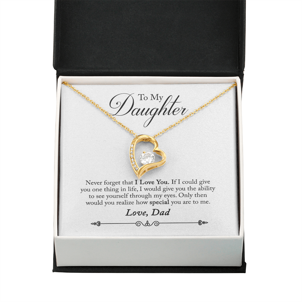 Never Forget That I Love You From Dad Forever Necklace w Message Card-Express Your Love Gifts