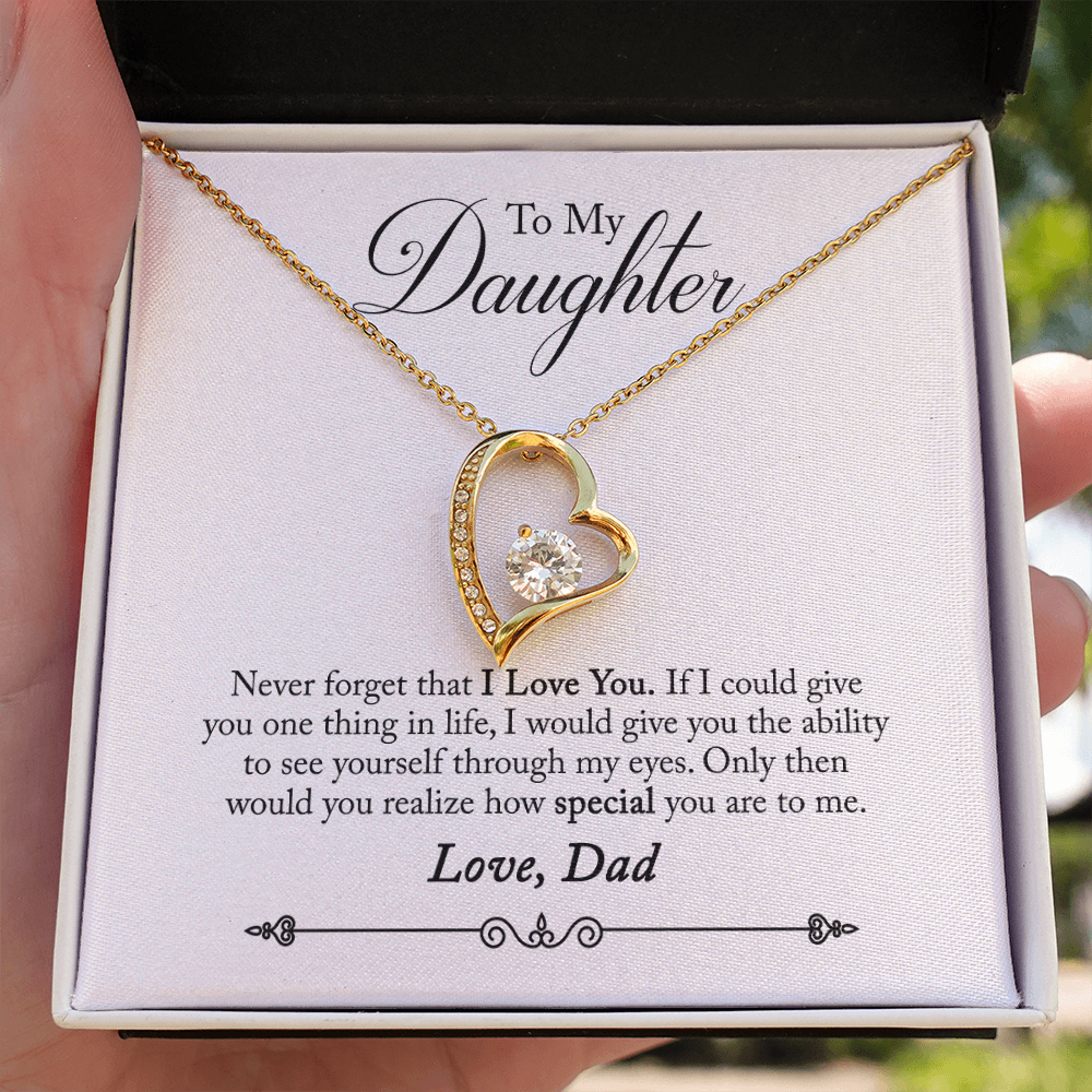 Never Forget That I Love You From Dad Forever Necklace w Message Card-Express Your Love Gifts