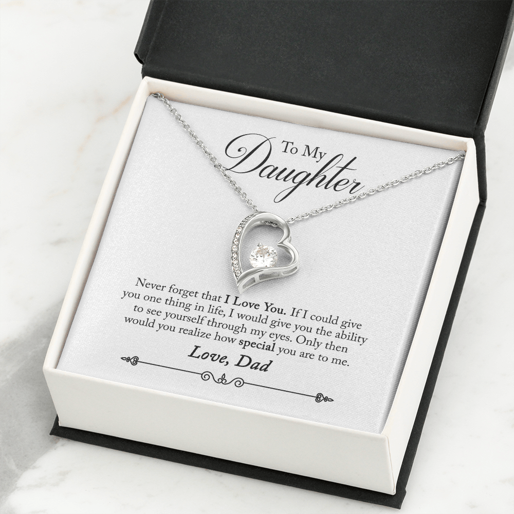 Never Forget That I Love You From Dad Forever Necklace w Message Card-Express Your Love Gifts