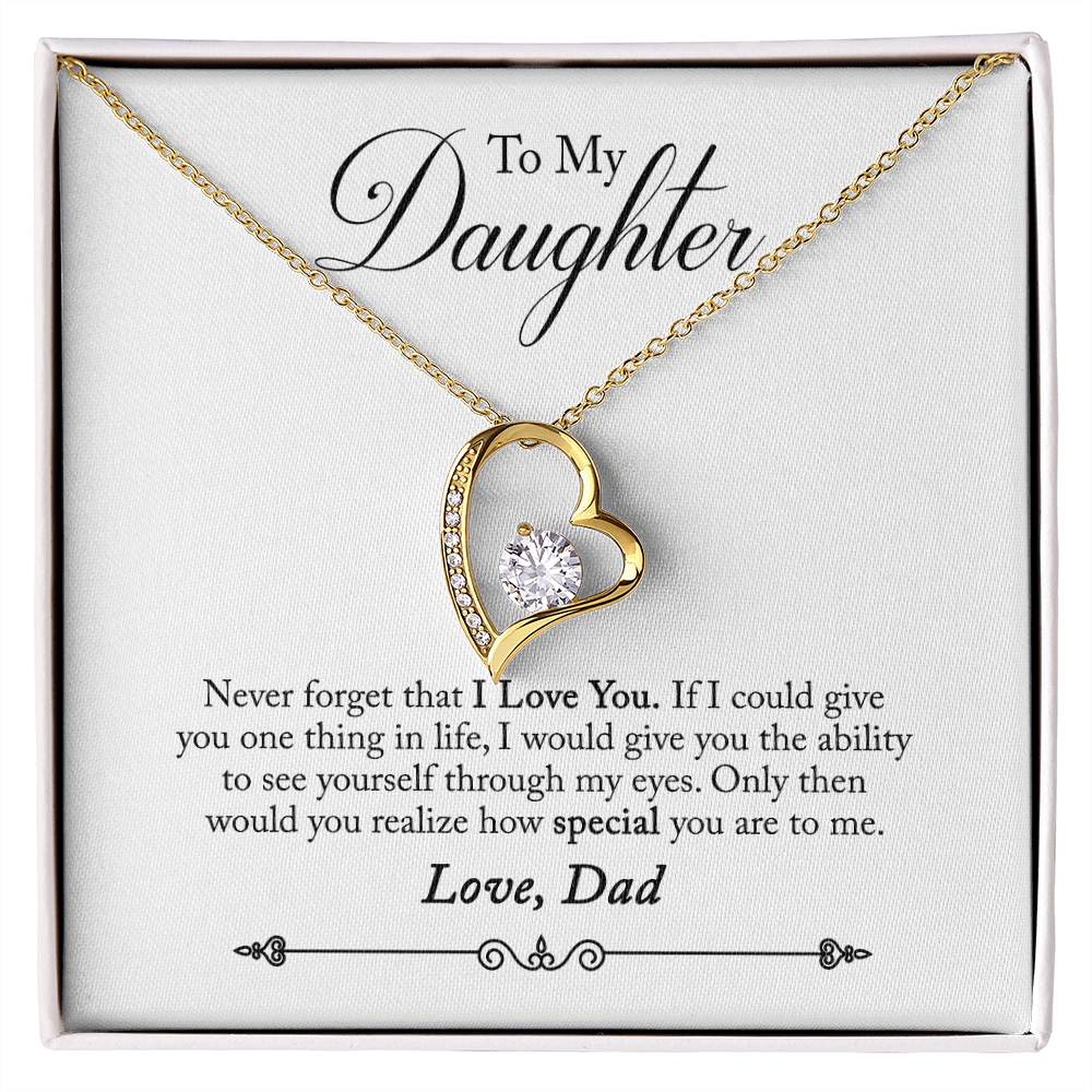 Never Forget That I Love You From Dad Forever Necklace w Message Card-Express Your Love Gifts