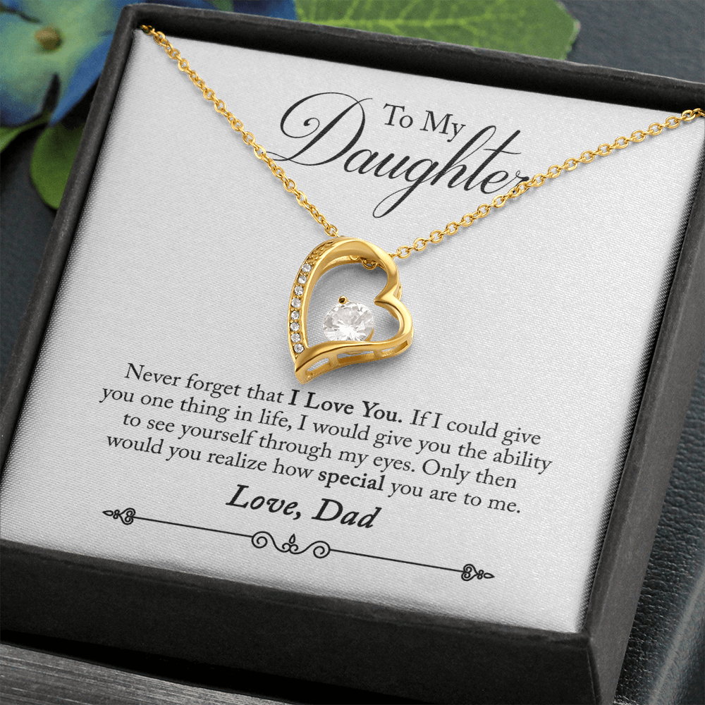 Never Forget That I Love You From Dad Forever Necklace w Message Card-Express Your Love Gifts