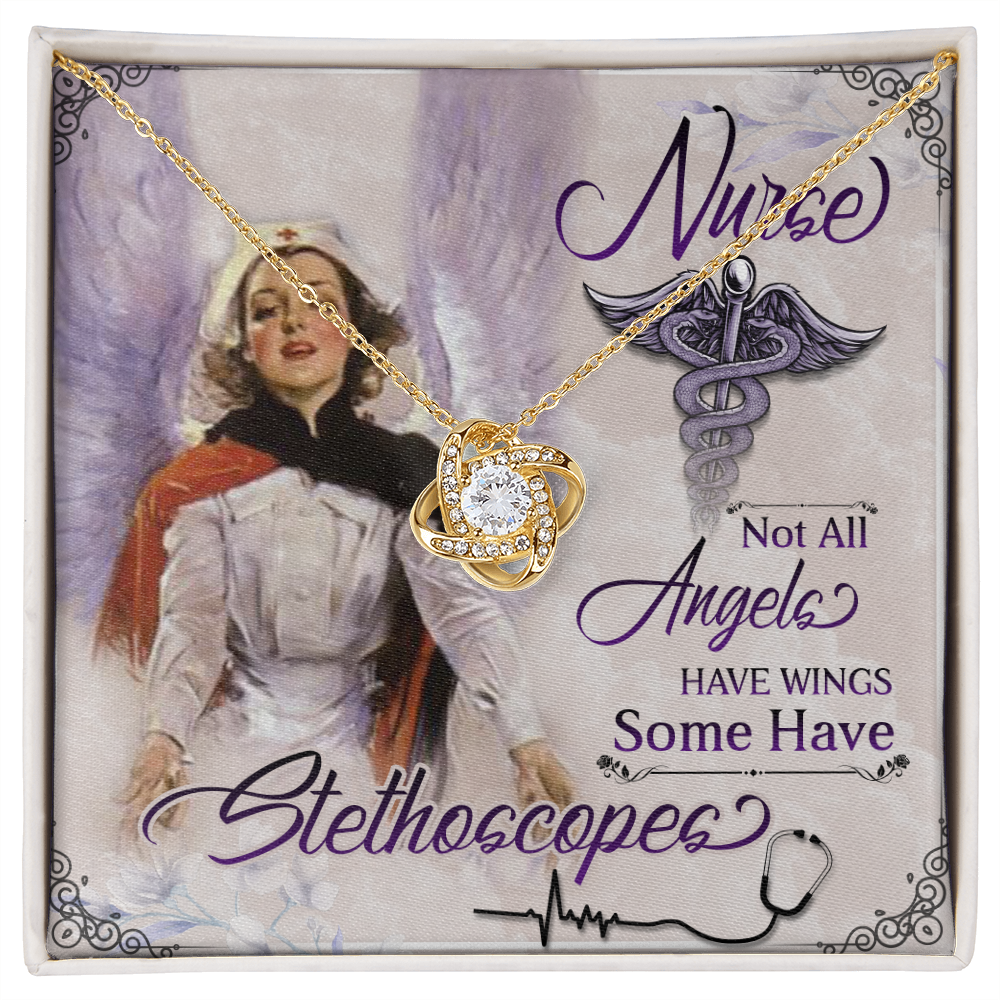 Not All Angels Have Wings Healthcare Medical Worker Nurse Appreciation Gift Infinity Knot Necklace Message Card-Express Your Love Gifts