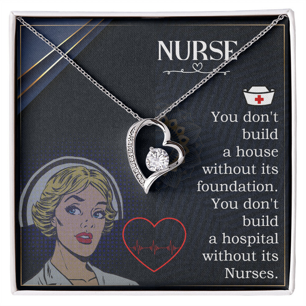 Nurse Forever Healthcare Medical Worker Nurse Appreciation Gift Necklace w Message Card-Express Your Love Gifts